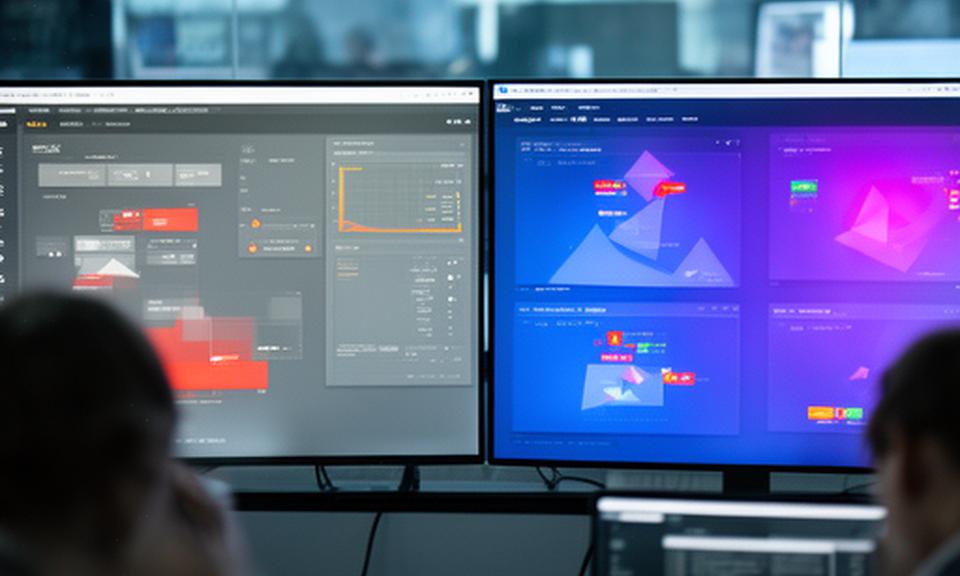 Split-screen fraud dashboard showing noisy legacy alerts beside a cleaner AI-led monitoring interface in a UK operations room